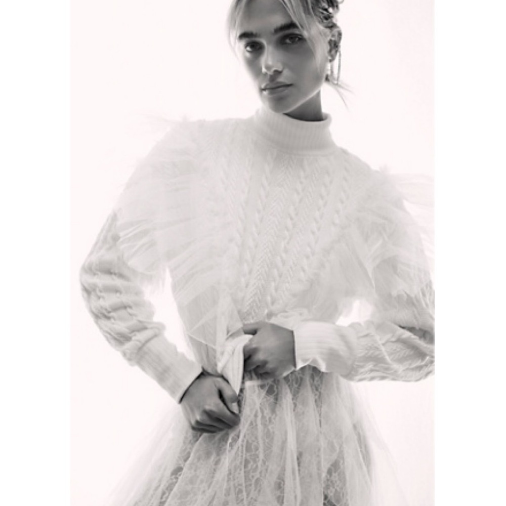 Free People White Turtleneck Sweater